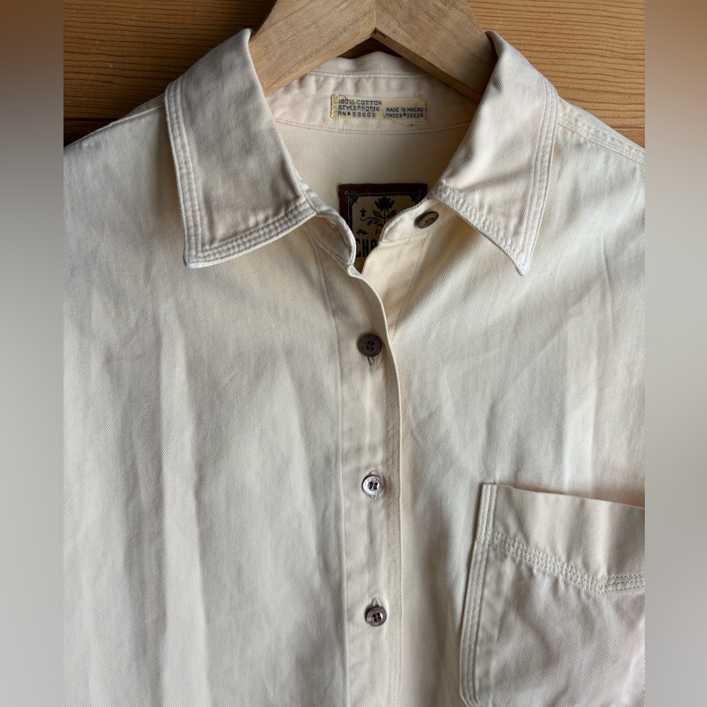 Western Style Chamonix Cream Button Down Shirt Men’s Size Xs- Women Size Large